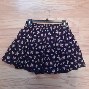 Black Floral Skirt